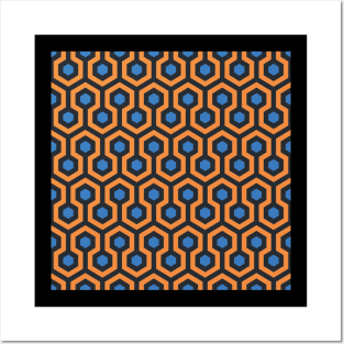 Geometric Pattern: Looped Hexagons: Orange/Blue Posters and Art